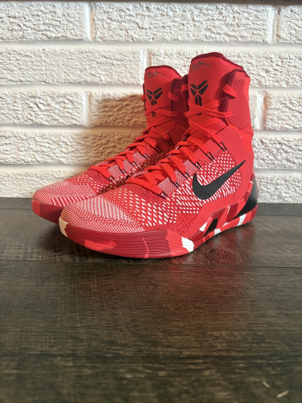 Nike Red Kobe IX ELITE PROTRO High-Top Basketball Shoes
